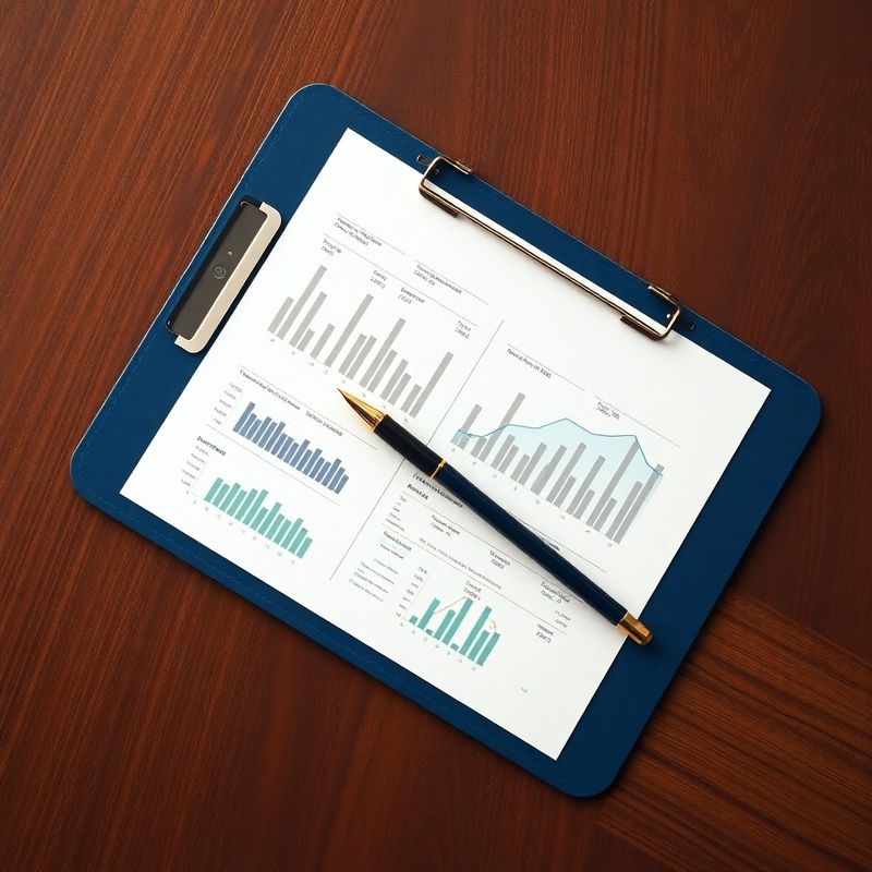 Document structurat de strategie financiară pe birou de lemn